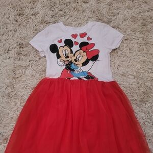 Disney Kids Dress - Red and White with Mickey and Minnie